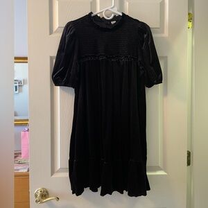 H&M Velvet Babydoll Mini Dress (M)